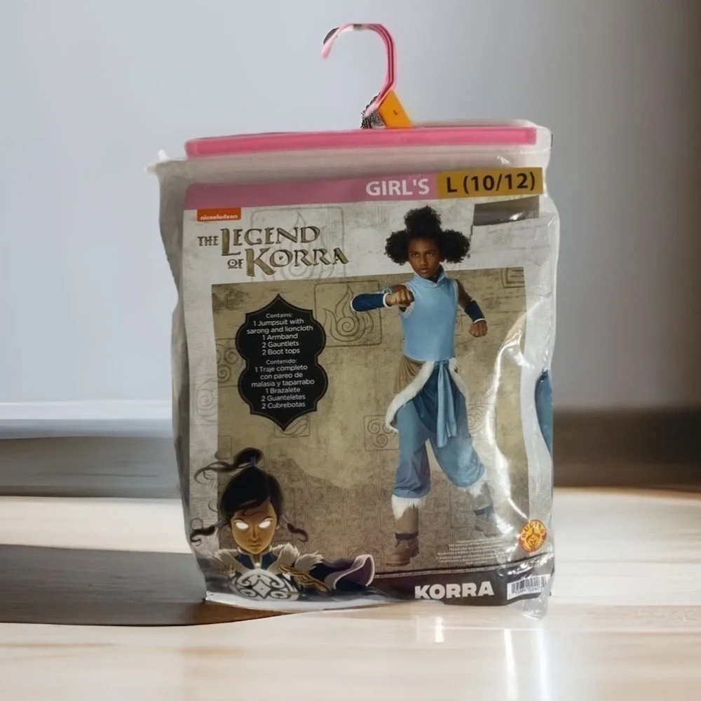 The Legend of Korra Costume NEW Large 10 12 Jumpsuit Boot Tops Armband Kids
